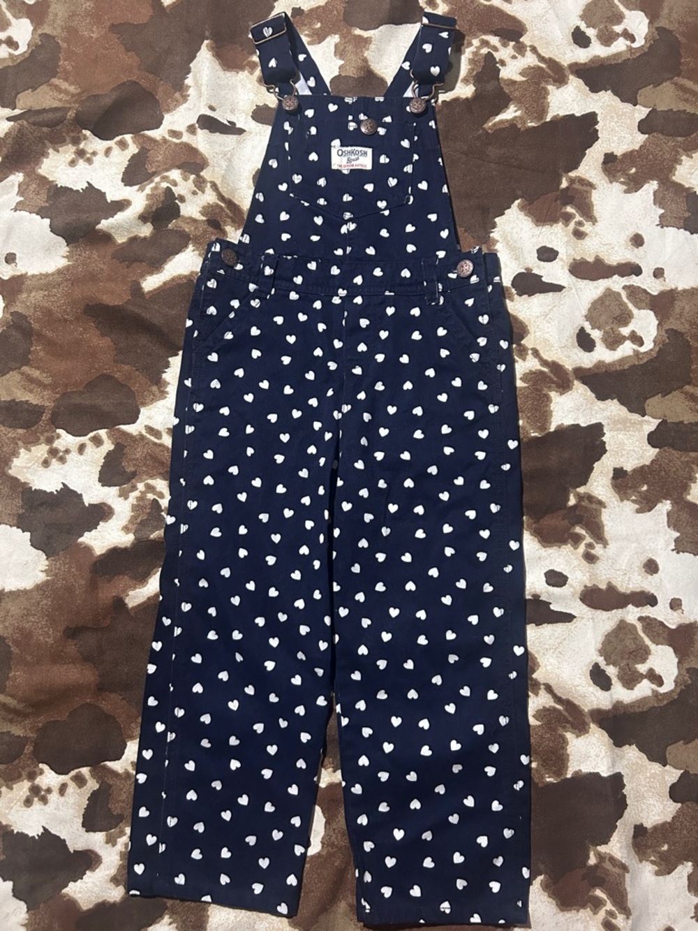 OshKosh B'gosh Navy Heart Overalls 4T